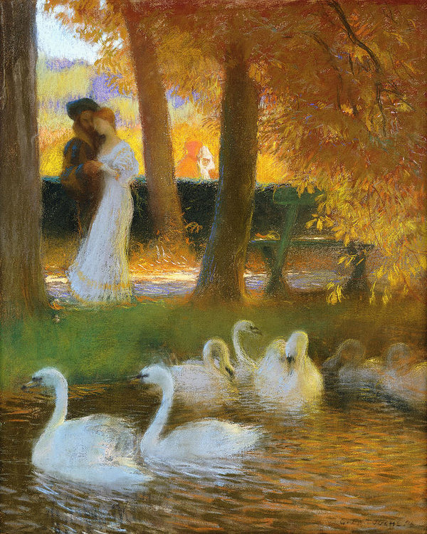 Lovers And Swans The Autumn Walk Gaston De Latouche