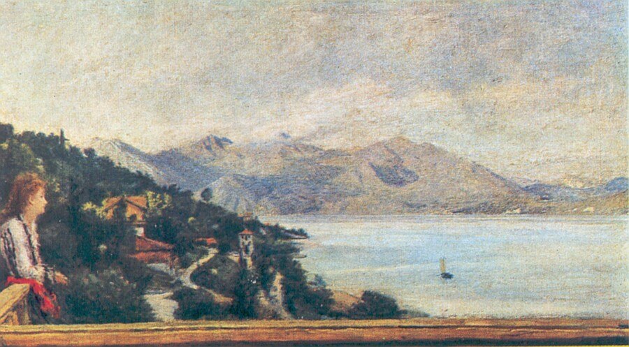 Daniele Ranzoni, Veduta del lago Maggiore dalla villa di Ada Troubetzkoy, 1872
