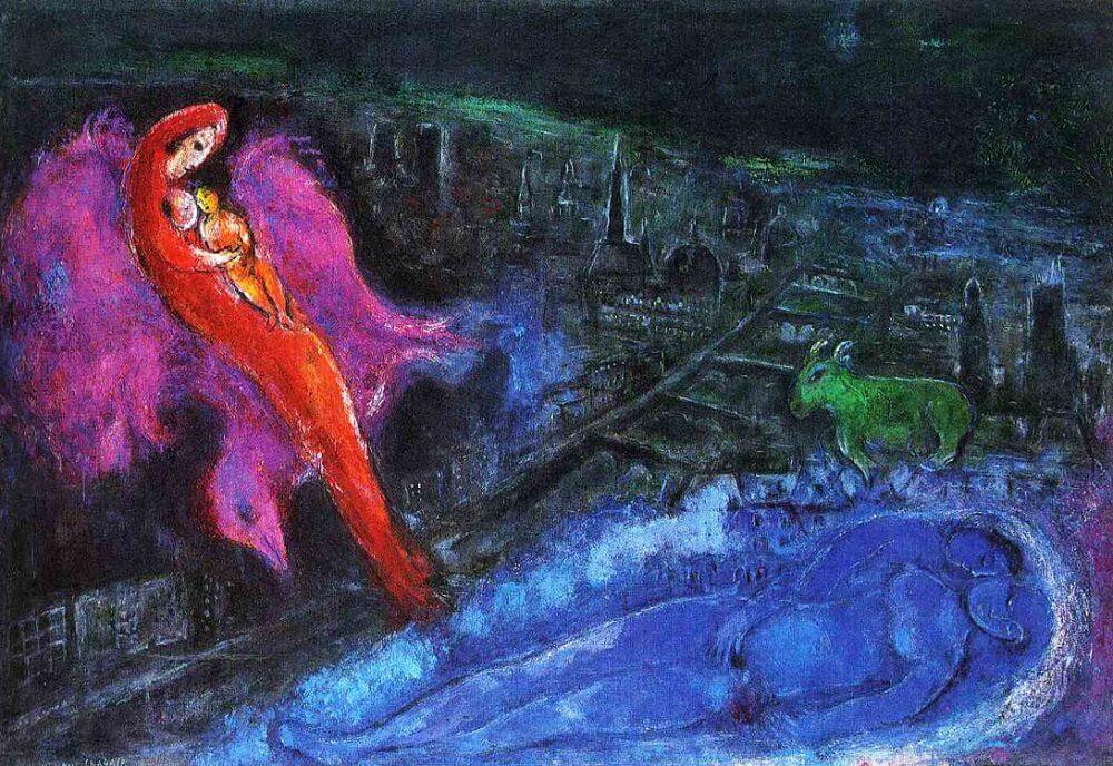 Marc Chagall, Bridges over the Seine, 1954