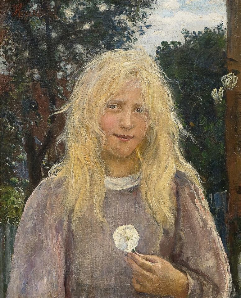Hans Heyerdahl, The girl with linen hair, 1890