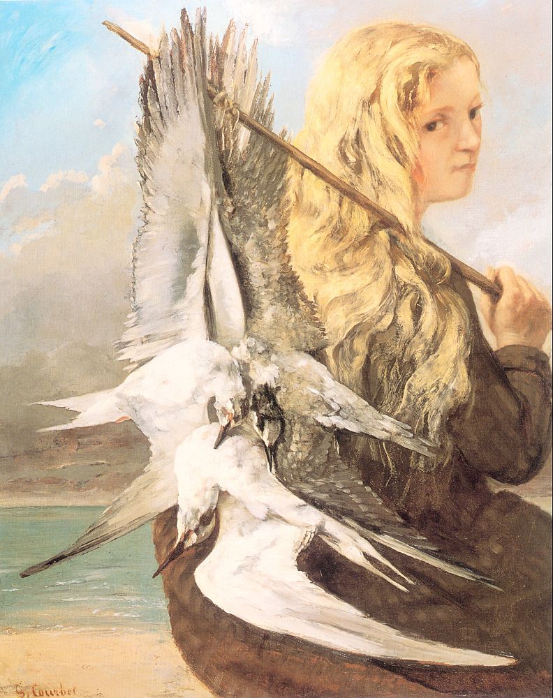 Gustave Courbet, Girl with Seagulls,Trouville, 1865