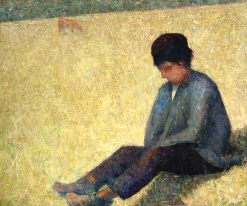 Seurat, Georges, 1859 1891; Boy Sitting In A Meadow
