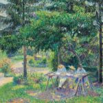 Camille Pissarro, Enfants Attablés Dans Le Jardin à Éragny (1892)
