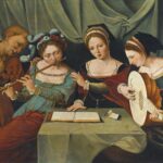 Master Of The Female Half Lengths, Three Young Women Making Music With A Jester
