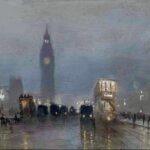 George Hyde Pownall (1876-1932), Big Ben Over Westminster Bridge